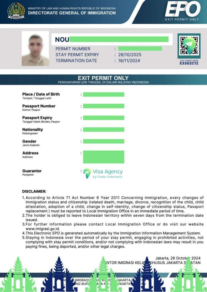 Exit Permit Only / EPO (Izin Keluar) – KITAS / KITAP Closure Procedure