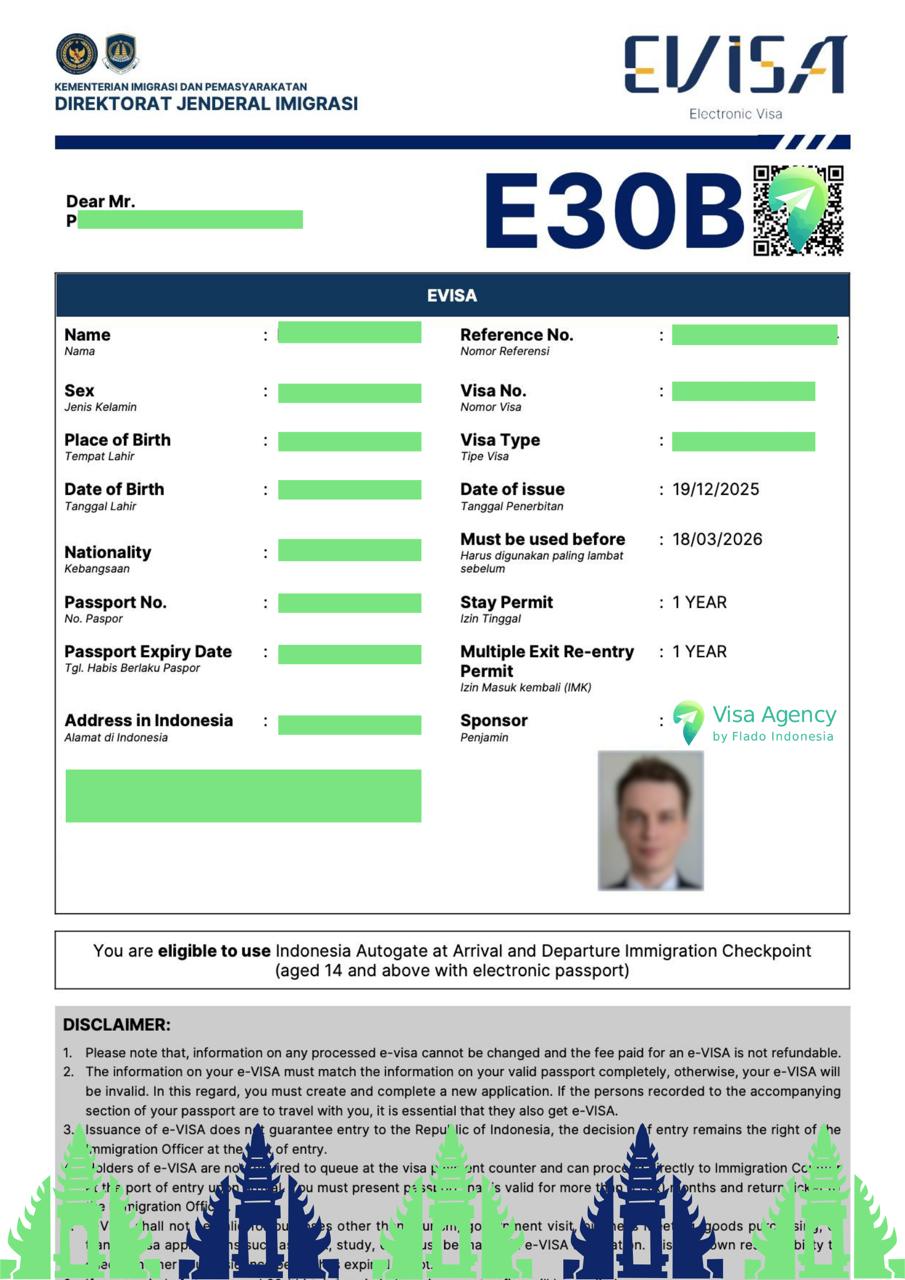 E30B university student KITAS di Indonesia untuk undergraduate postgraduate dan doctoral study