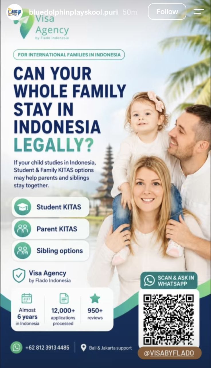 Contact Flado for Blue Dolphin recommended Student KITAS and Family KITAS support
